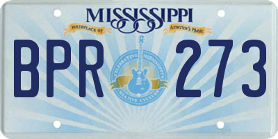 MS license plate BPR273