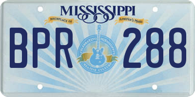 MS license plate BPR288