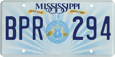 MS license plate BPR294