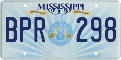 MS license plate BPR298