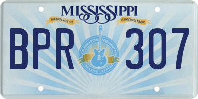 MS license plate BPR307