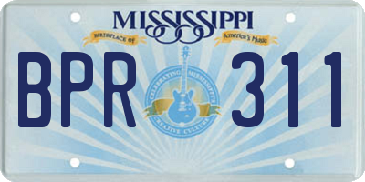 MS license plate BPR311