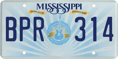 MS license plate BPR314