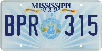 MS license plate BPR315