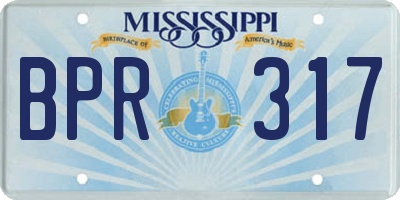 MS license plate BPR317