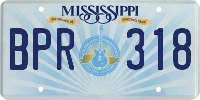MS license plate BPR318