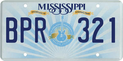 MS license plate BPR321