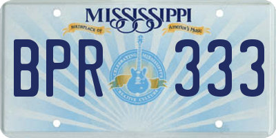 MS license plate BPR333