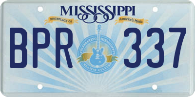 MS license plate BPR337