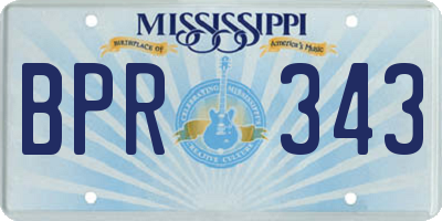 MS license plate BPR343