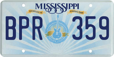 MS license plate BPR359