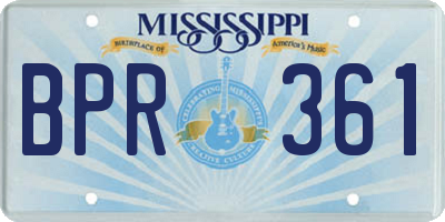 MS license plate BPR361
