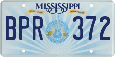 MS license plate BPR372