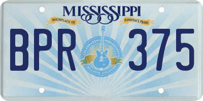 MS license plate BPR375
