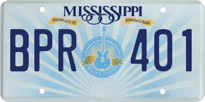 MS license plate BPR401