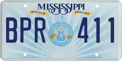 MS license plate BPR411