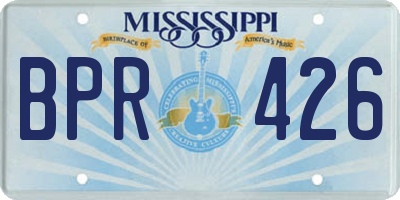 MS license plate BPR426