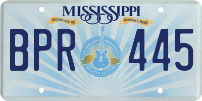 MS license plate BPR445