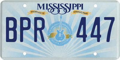MS license plate BPR447