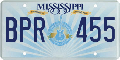 MS license plate BPR455