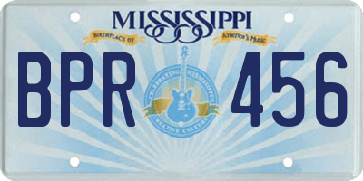 MS license plate BPR456