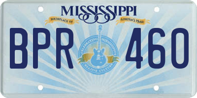 MS license plate BPR460