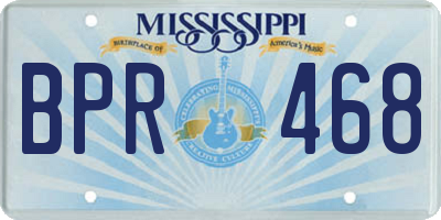 MS license plate BPR468