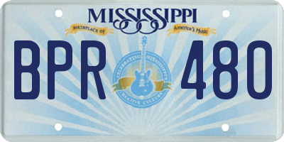 MS license plate BPR480