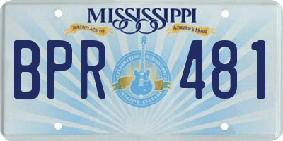 MS license plate BPR481