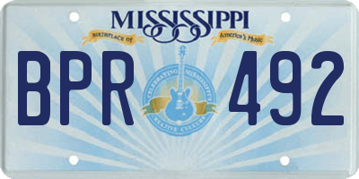 MS license plate BPR492