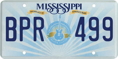 MS license plate BPR499