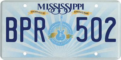 MS license plate BPR502