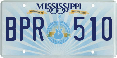 MS license plate BPR510