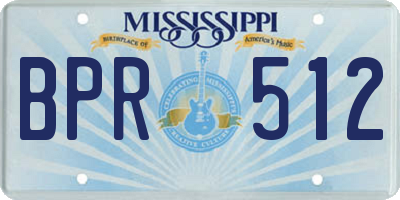 MS license plate BPR512