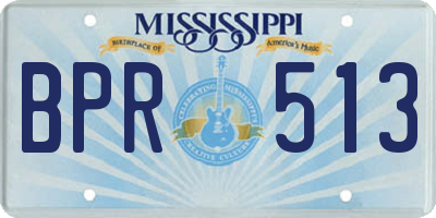 MS license plate BPR513