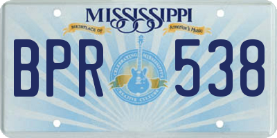MS license plate BPR538