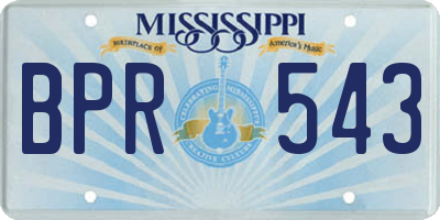 MS license plate BPR543
