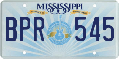 MS license plate BPR545