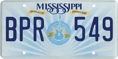 MS license plate BPR549