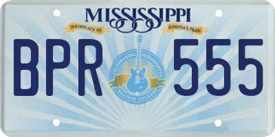 MS license plate BPR555