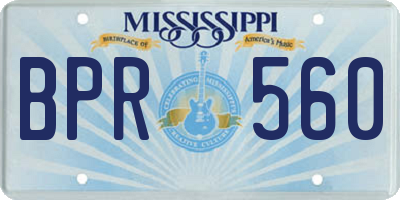 MS license plate BPR560