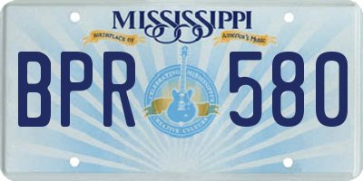 MS license plate BPR580