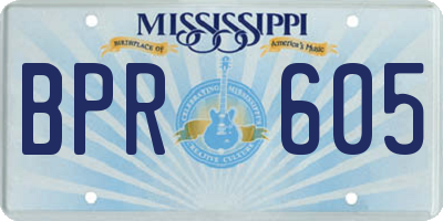 MS license plate BPR605