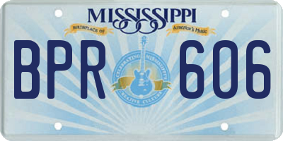 MS license plate BPR606