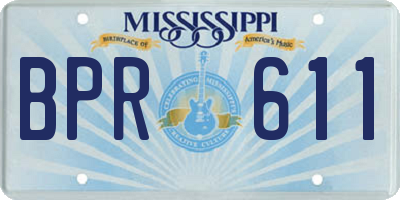 MS license plate BPR611