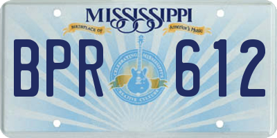 MS license plate BPR612