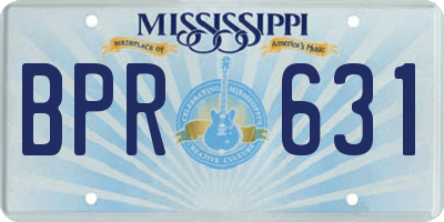 MS license plate BPR631