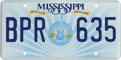 MS license plate BPR635