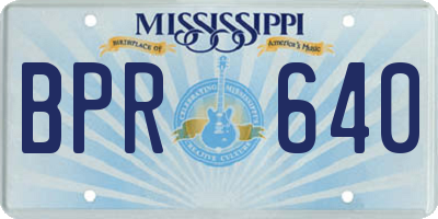 MS license plate BPR640