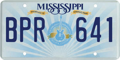 MS license plate BPR641